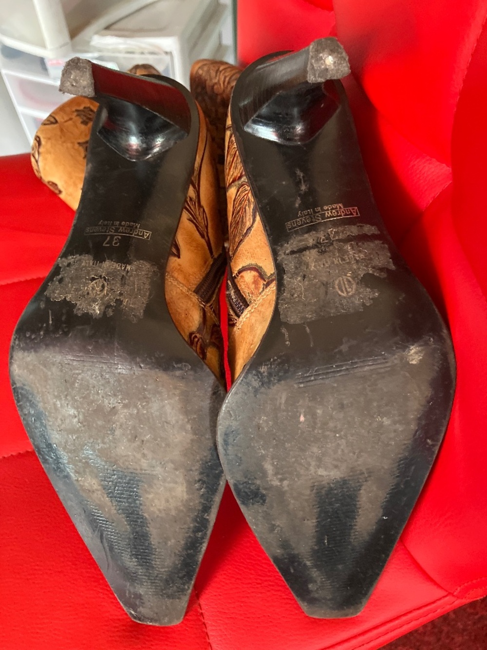 Andrew Steven’s embossed leather boots - Picture 3 of 3